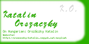 katalin orszaczky business card